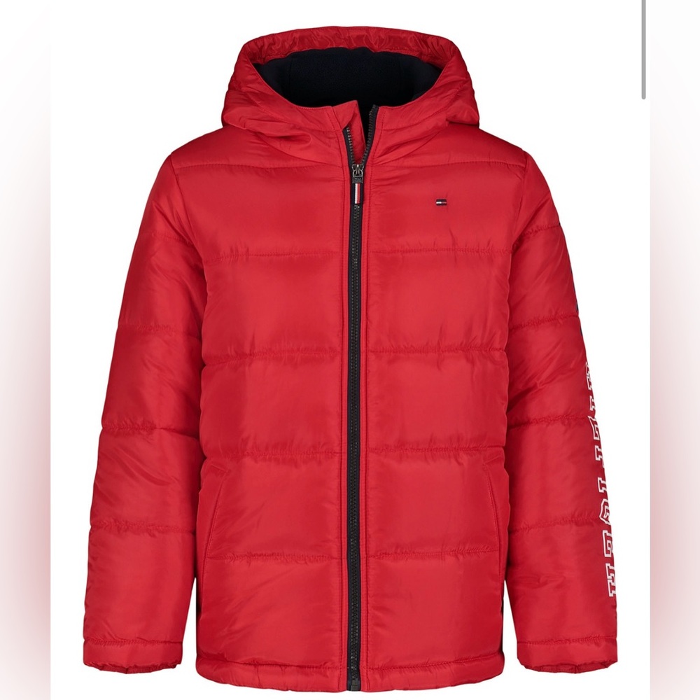 Tommy Hilfiger Big Boys Logo Hem Puffer Coat